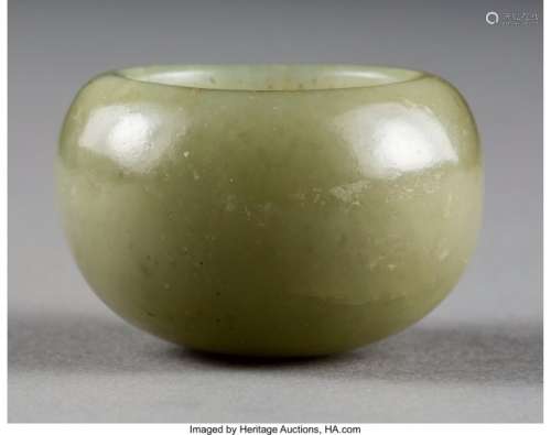 78095: A Diminutive Chinese Carved Celadon Jade Brush W