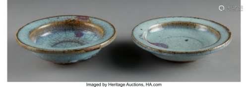 78130: A Rare Pair of Chinese Junyao Earthenware Saucer