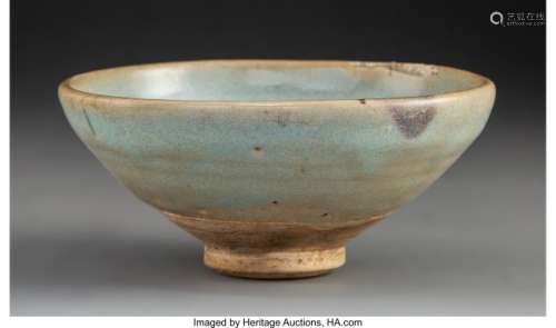 78128: A Chinese Jun-Type Glazed Earthenware Bowl, Yuan