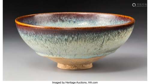 78129: A Chinese Jun-Type Glazed Earthenware Bowl, Yuan