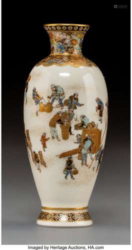 78387: A Yabu Meizan Satsuma Earthenware Vase, Japan, M