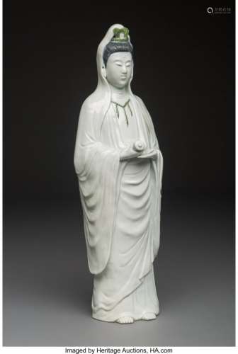 78158: A Chinese White Glazed Porcelain Figure of Guany