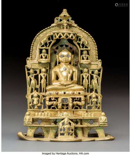 78374: A Bronze and Mixed Metals Jain Shrine, Rajasthan