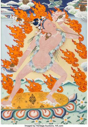 78358: A Tibetan Buddhist Tantric Painting, 19th centur