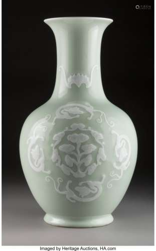 78169: A Chinese Celadon and White Porcelain Dragon Vas
