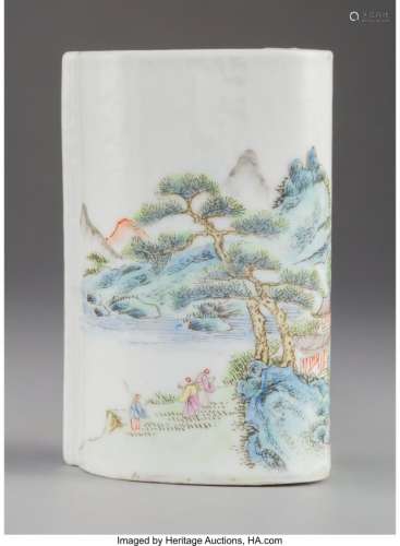 78177: A Chinese Famille Rose Enameled Porcelain Schola