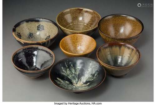 78389: A Group of Seven Japanese Tenmoku Chawan Bowls,