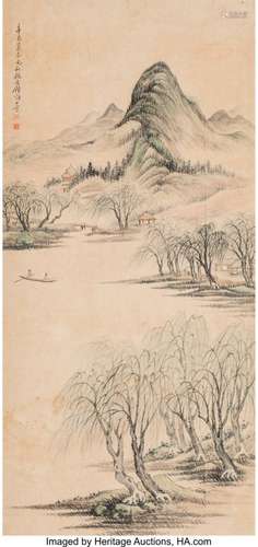 78345: Gu Heyi (Chinese, 1865-1930) Landscape Hanging s