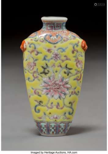 78008: A Chinese Enameled Porcelain PeonySnuff Bottle,