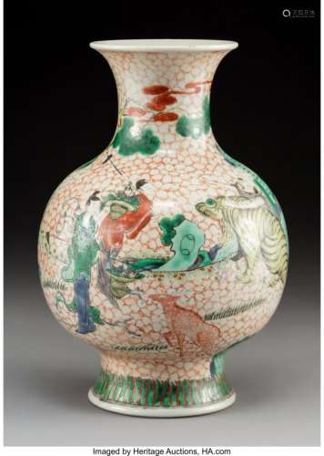 78137: A Chinese Wucai Enameled Porcelain Vase, early Q