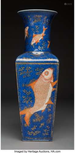 78139: A Chinese Cornered Liuyeping Vase, Qing Dynasty,