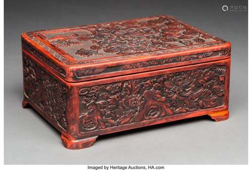 78400: A Japanese Tsuishu Lacquer Box, 19th century  6-