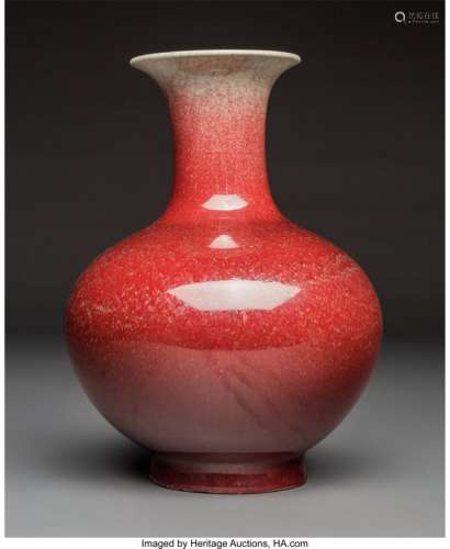 78140: A Chinese Copper Glazed Porcelain Vase, Qing Dyn