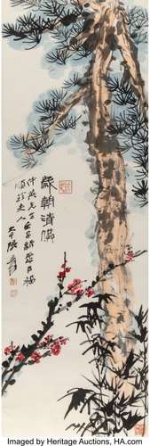 78350: Zhang Daqian (Chinese, 1899-1983) The Three Frie