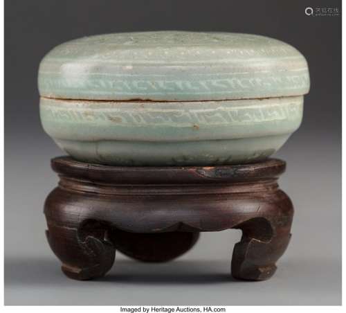 78429: A Korean Slip-Decorated Celadon Glazed Pottery B