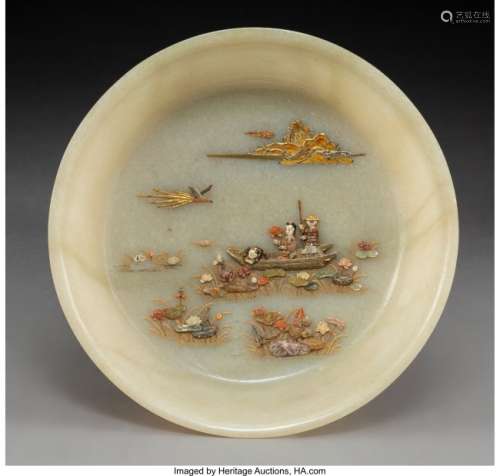 78099: A Chinese Carved Jade Dish with Japanese Hardsto