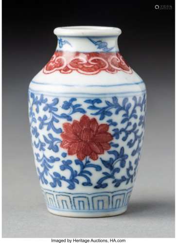 78010: A Chinese Blue and Red Underglaze Porcelain Snuf