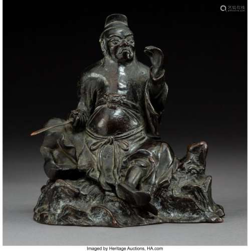 78225: A Chinese Two-Piece Bronze Censer in the Form of