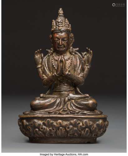 78362: A Tibetan Copper Alloy Figure of Shadashari Aval