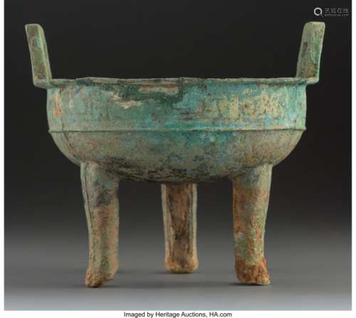 78204: A Chinese Bronze Ritual Ding Vessel, Shang Dynas