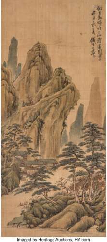 78314: Xi Gang (Chinese, 1746-1803) Mountain Landscape,