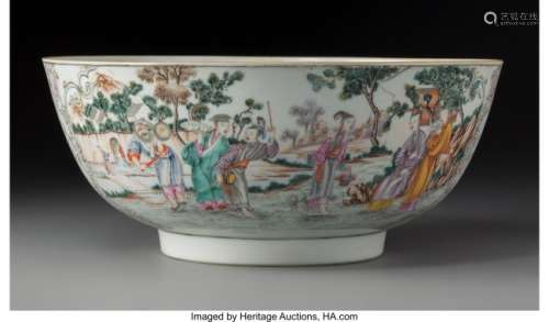 78235: A Chinese Enameled Porcelain MusiciansPunch Bowl