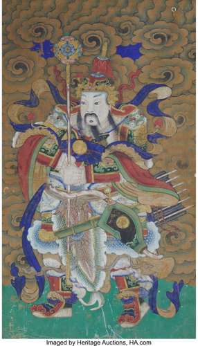 78435: A Korean Ink and Color Painting of a Guardian De