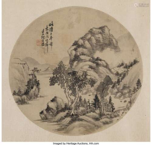 78293: He Weipu (Chinese, 1842-1922) Landscape, 1898 Ci