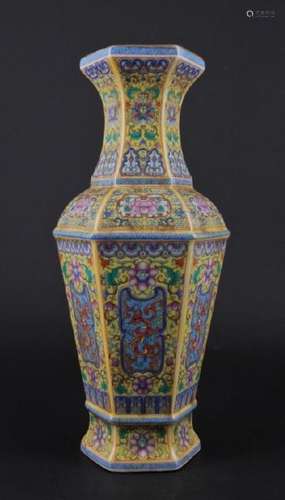 Large Chinese Qing Enamel Painted Porcelain Vase