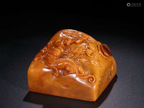 A Qing Tianhuang Carved 'Bat' Seal