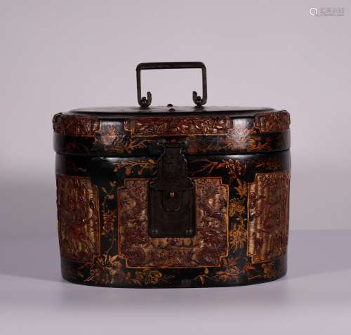 A Warring States Red Lacquer Carved Box