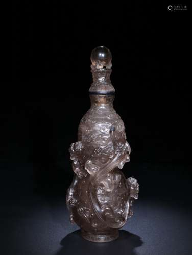 A Crystal 'Dragon' Chi Vase
