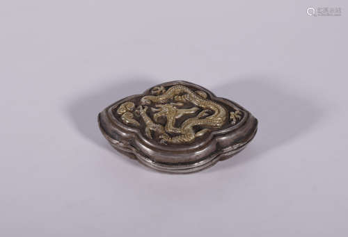 Liao Gilt Silver 'Dragon' Carved Powder Compact
