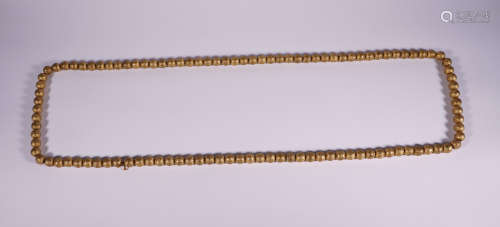 A Qing Gilt Silver 108 Carved Beads Pendent