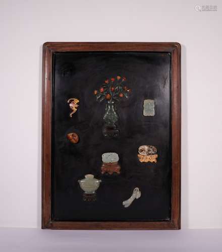 Qing Lacquer 'Hundred Treasures' Hanging Screen