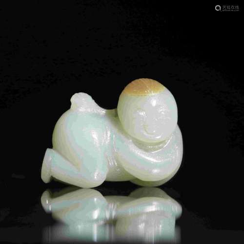 CARVED HETIAN JADE CHILD PENDANT