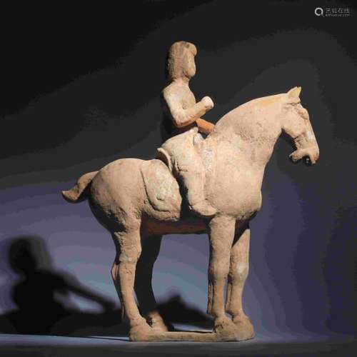 MAID RIDING HORSE TOMB FIGURE