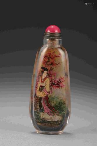 QING DYNASTY COLORED GLAZED SNUFF BOTTLE