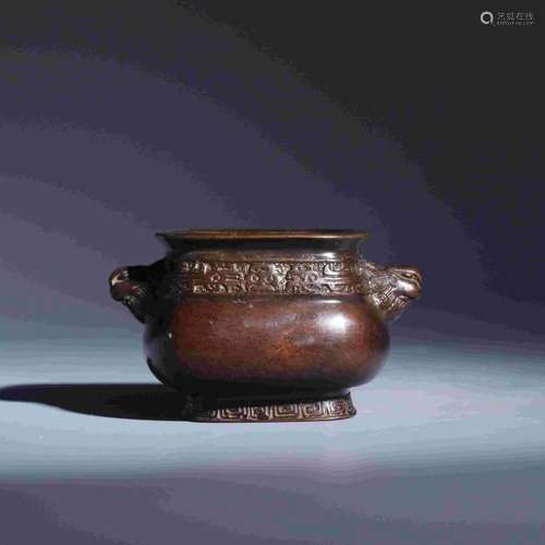 XUANDE MARK RED COPPER EAGAL EAR CENSER