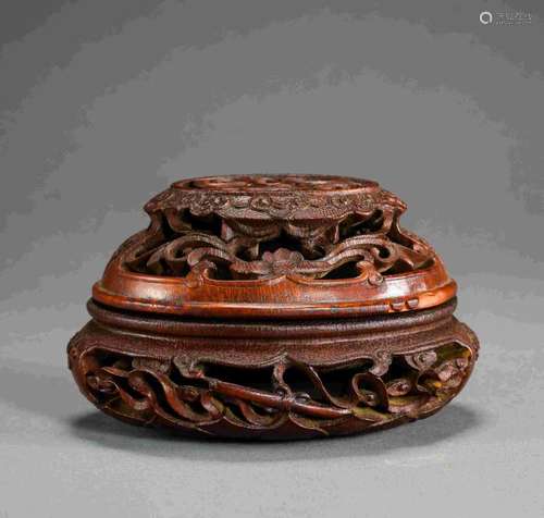 QING DYNASTY CARVED BAMBOO CENSER