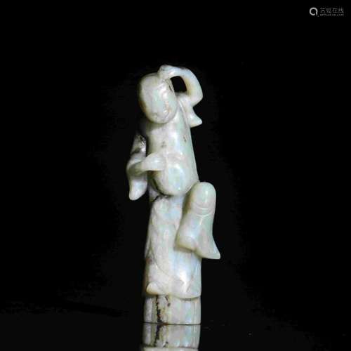 CARVED JADE PEOPLE FIGURE