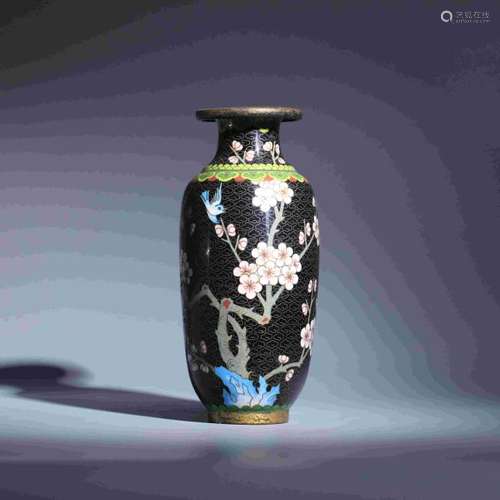 BRONZE GLAZED ENAMEL WIDE MOUTH VASE