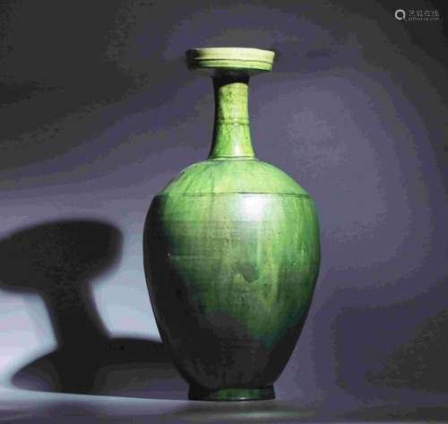 LIAO DYNASTY GREEN GLAZED FLASK