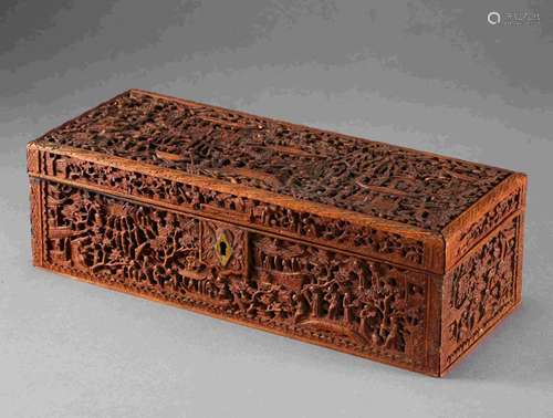 QING DYNASTY THIRTEEN TRADES REFINED NANMU JEWELRY BOX