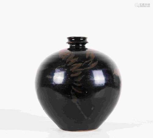 JIN DYNASTY BALCK GLAZED RUST SPOT VASE