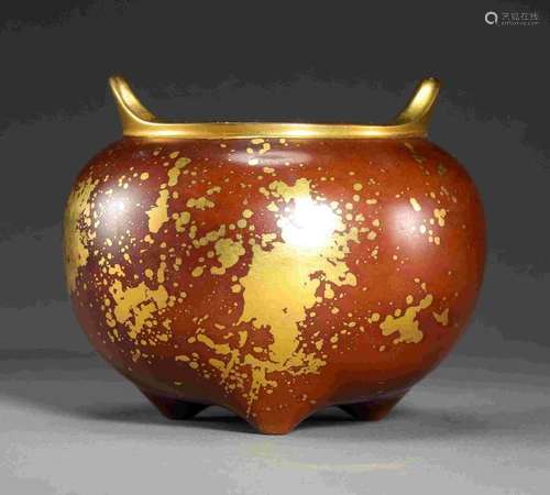 QING DYNASTY RED COPPER BUDDHA CENSER