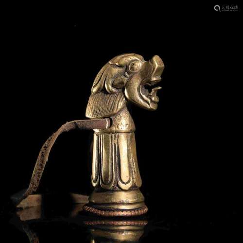 BRONZE GUILDING DRAGON HEAD SEAL