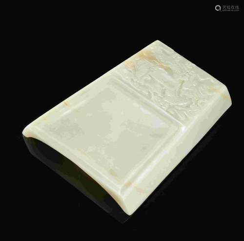 QING DYNASTY HETIAN JADE INKSTONE