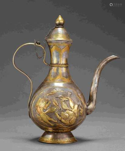 LIAO DYNASTY PARTIALLY GUILDING EWER