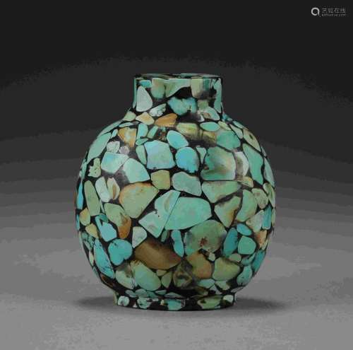 QING DYNASTY TURQUOISE SNUFF BOTTLE